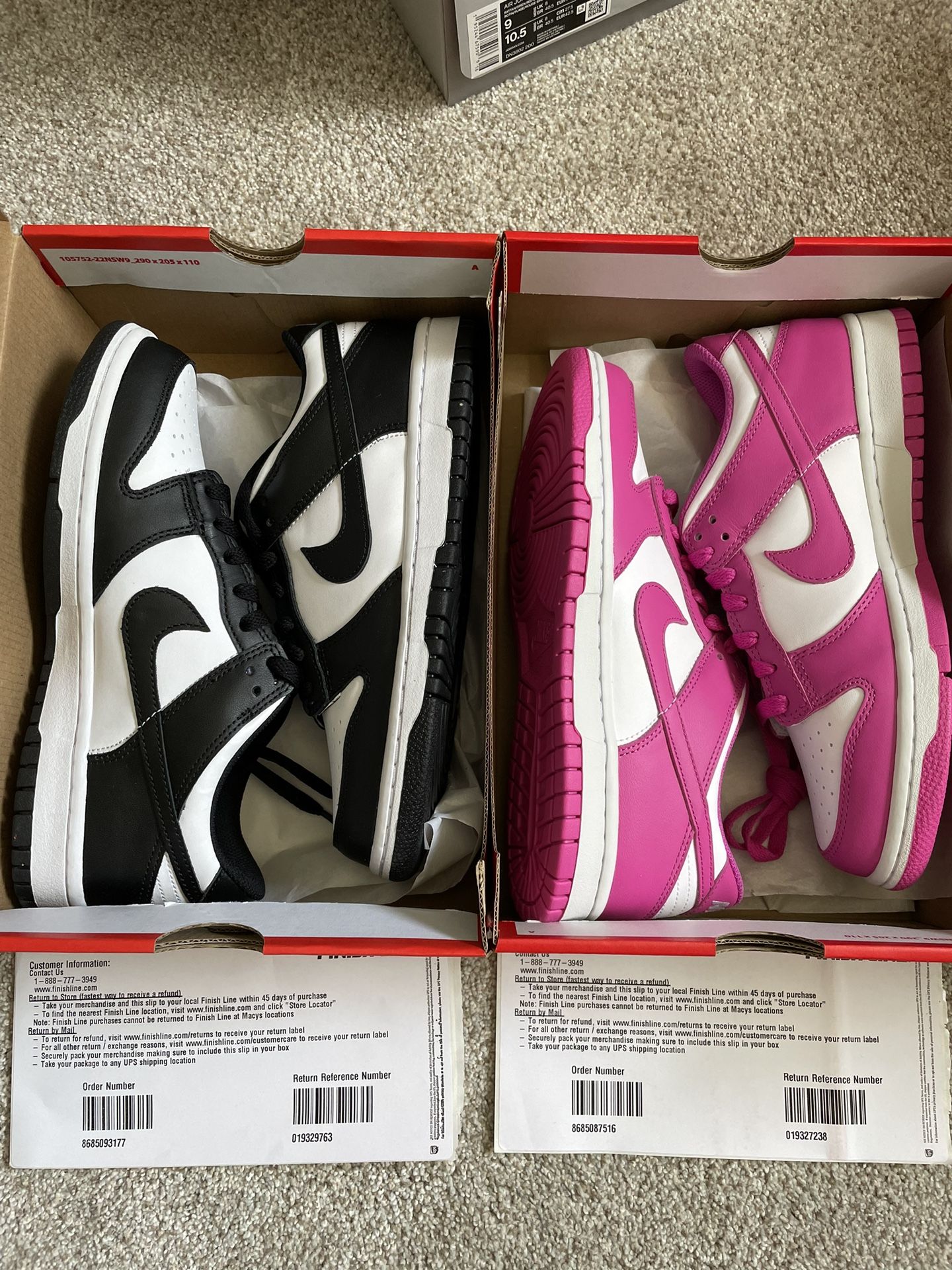 Nike Dunk Low Panda Fuchsia Pink GS 7Y Dunk Sb Supreme Lobster Black White New Jordan 1 4 11 Supreme