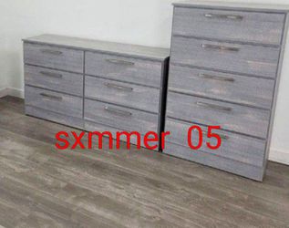 2 Pieces Dresser With Chest New Available In 4 Different Colors White Dark Brown Gray And  Black  Same Day Delivery 350$ Thumbnail