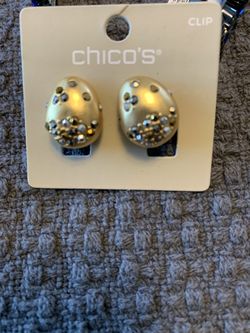 Chico’s gold plated clip earrings New with tags