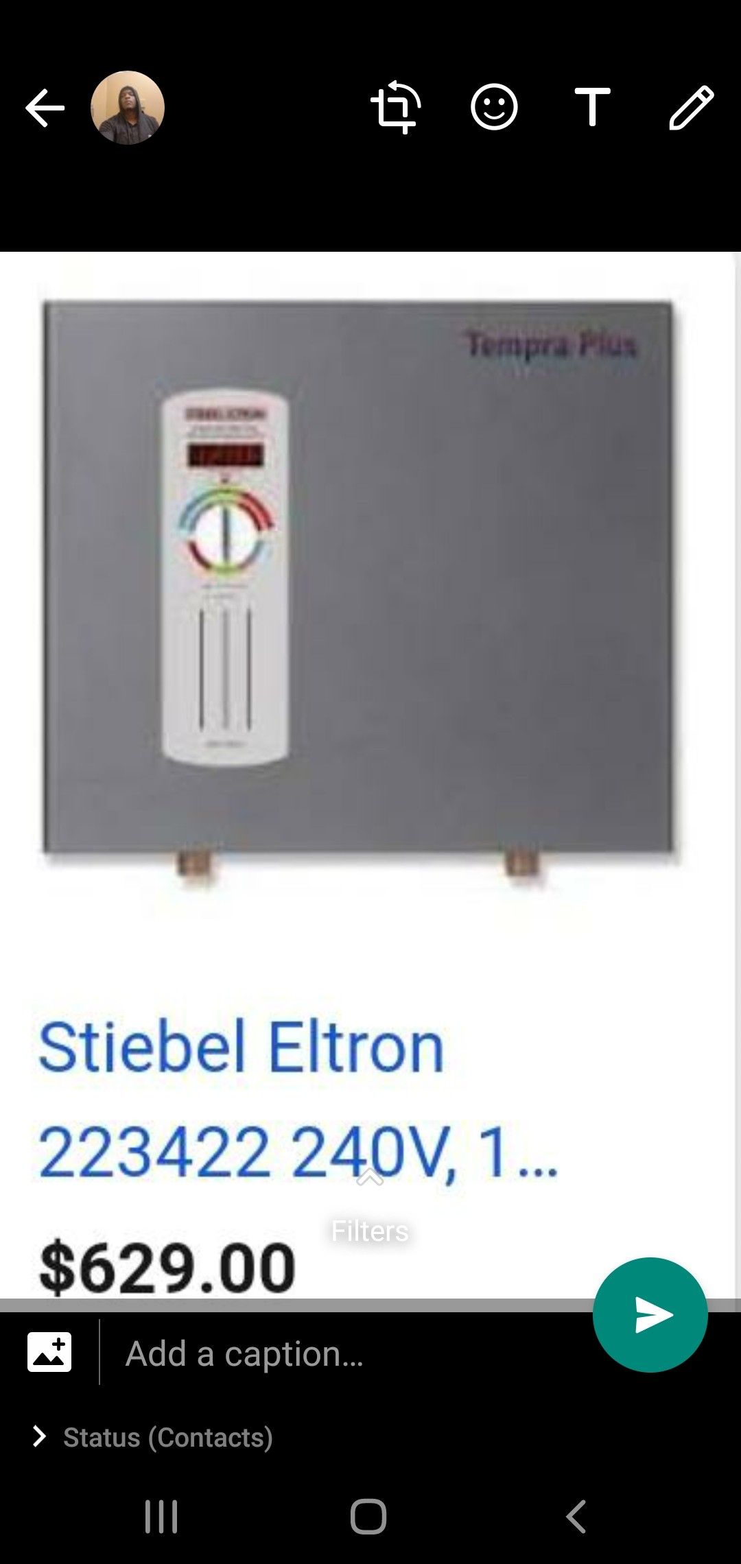 Tankless Water Heater STIEBEL ELTRON, Tempera 24 Plus. Use for a few months