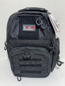 Val-r equipment 3 pistol range backpack 20" x14"x 9" Black NEW