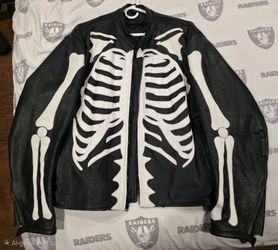 Men's Skeleton Leather Jacket 3XL
