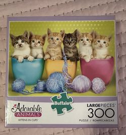 Adorable Animals 300 Piece Puzzle Kittens With Yarn