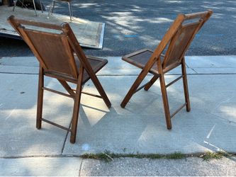 Antique wood folding chairs