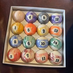 Brand New Pool Balls - Marble