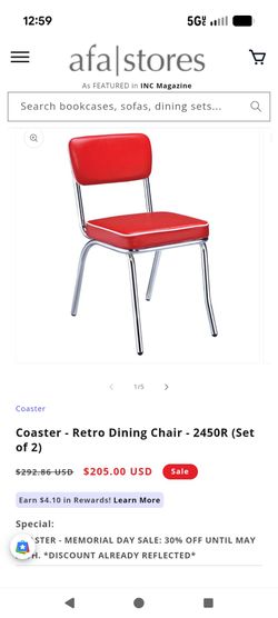 Three piece table and red chairs