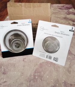 Mainstays 3-Piece Stainless Steel Mesh Sink Strainer Set for Kitchen and Bathroom