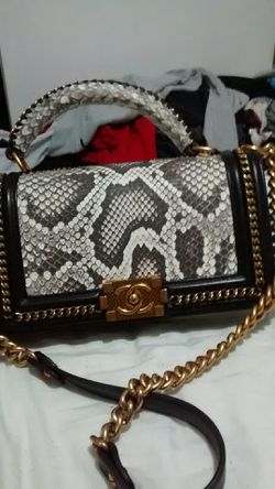 Chanel python boy bag