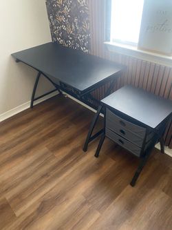 Desk with printer and filing