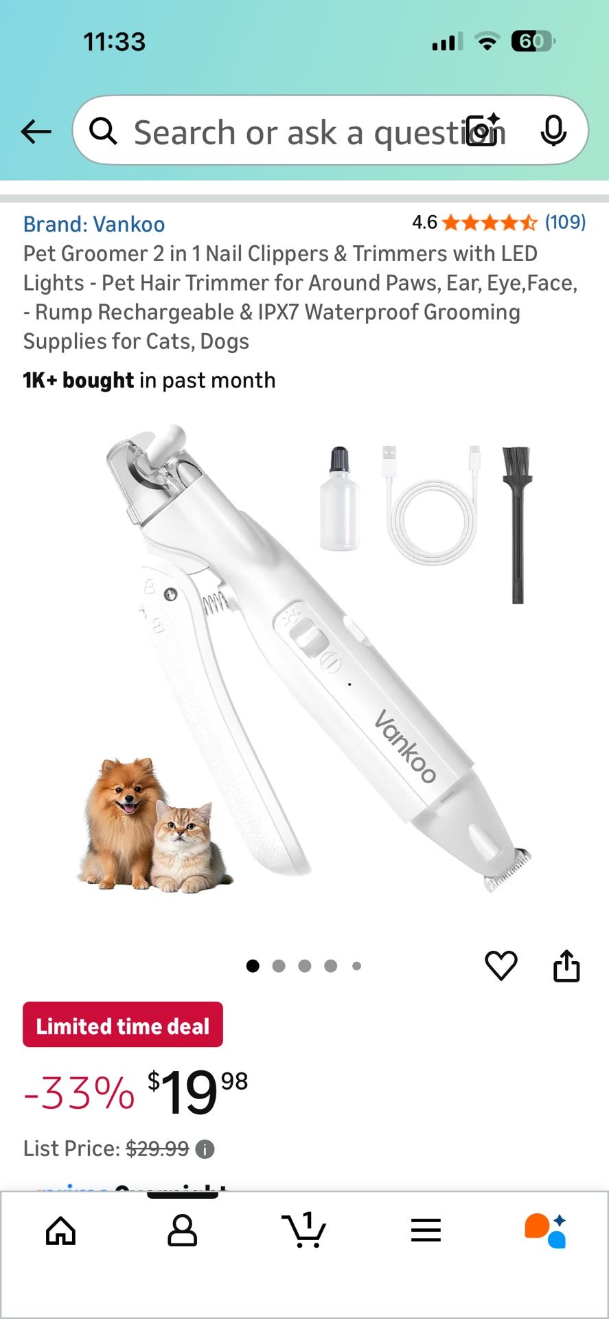 Pet nail clipper