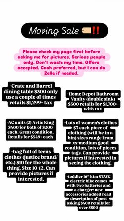 Moving sale :) Located in Fontana 📍