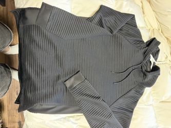 Mens Hoodie Black Ribbed Work Out