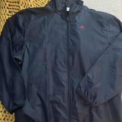 Adidas Men's Climashell Windbreaker / Lightweight Full Zip Jacket, Navy Blue Size XL