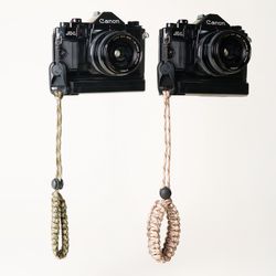 Camo Paracord Camera Wrist Strap Adjustable w/ Peak Design Anchor - Tan/Khaki or Green