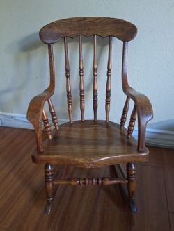 Vintage Wooden Rocking Kid's Chair