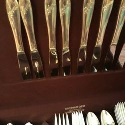 Silverplate Flatware "Queen Bess" 1946, 54 Pcs, Serv for 8