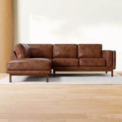 West Elm Leather Sectional Free Delivery if local $1,200