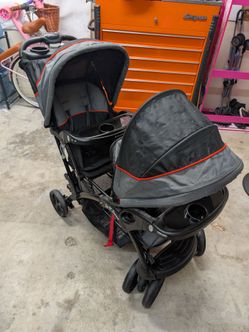 Semi-new. Sit N Stan double stroller