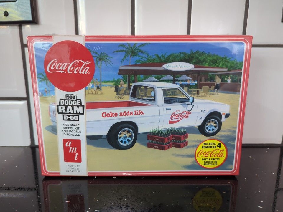 AMT Coke Coca-Cola 1980 Dodge Ram D-50 Pickup 1/25 Model Kit Sealed In Box
