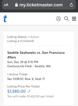 Seattle Seahawks Ticket