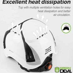 GREEN DEVIL X-Armor Series Hard Hat Vented ABS Work Hardhat for Men Women ANSI Z89.1 Approved Cascos De Construccion Safety Helmet Ideal for Industria