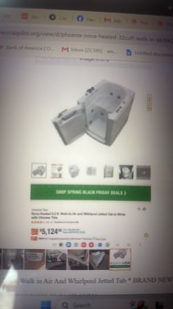 NEW Nova Heated 3.2 cuft. Walk in jetted tub