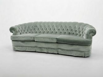 Sage green velvet sofa set