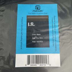 POLY MAILERS 12X15.5 BLACK (25 PC) MAILING ENVELOPES SELF SEAL PACKING SUPPLIES
