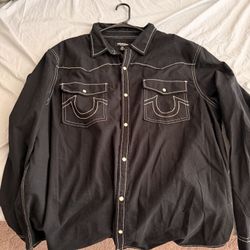True religion Black Button up Long sleeve 