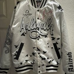 Aaliyah White Bomber Jacket