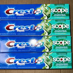 4 Crest + Scope Complete Whitening Toothpaste - Minty Fresh