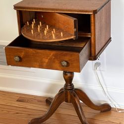 Antique Wood Sewing Table