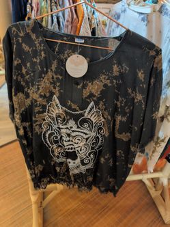 Batik Barong Print Boho Top
