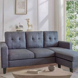 Mellone Grey Reversible Chaise Couch Sofa Sectional