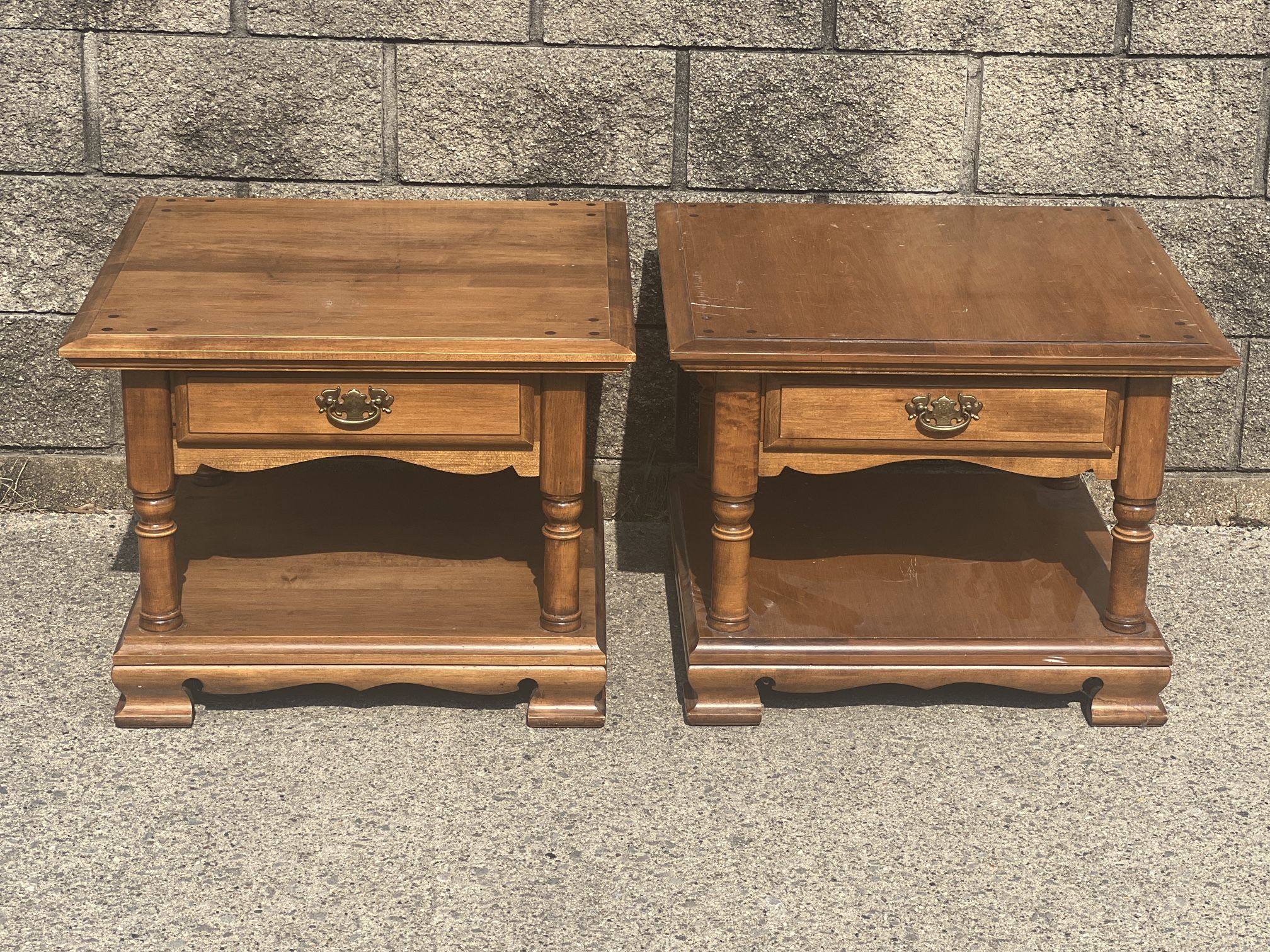 matching hard rock maple end tables