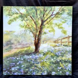 Canvas Art Field Of Bluebells 40 x 41 NEW