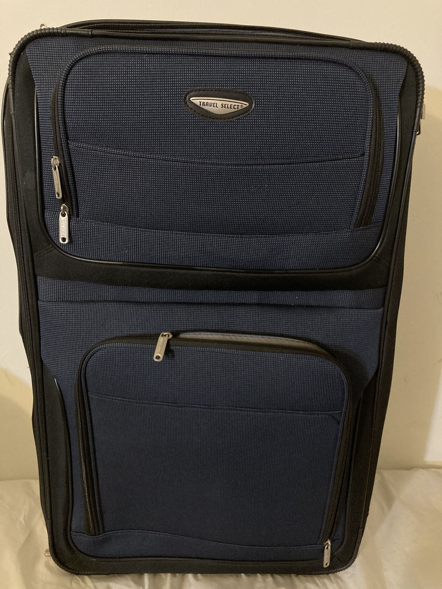 Travel Select Blue/Black Rolling Suitcase - Large (28x18x11)