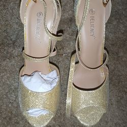Gold heels size 9