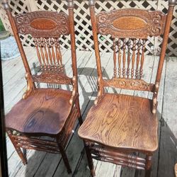 Antique  Table And 6 Chairs  They Have Beautiful Design   Pictures Didn’t Come Out Good $555 Office Chair $100