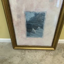 Original Snowy Landscape Painting (Framed: 28" by 35")