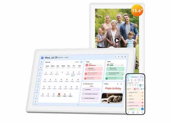 15.6" Smart Digital Calendar, Family Hub Planner (White) No Subscription, Calendar Sync, Meal Planner, Photo & Video Display, Touch Screen, Wall & Des