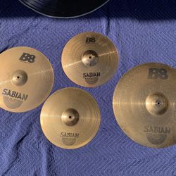 Sabian B8 Series Drum Cymbal Set 20” Ride 16” Thin Crash 14” Hi Hats 