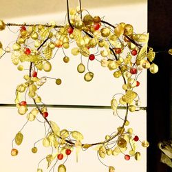 Beaded Wreath  On Wire Holiday Can Change Shapes 