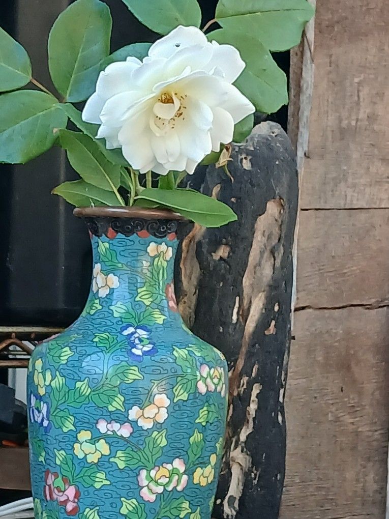 Vintage Chinese Cloisone Vase .