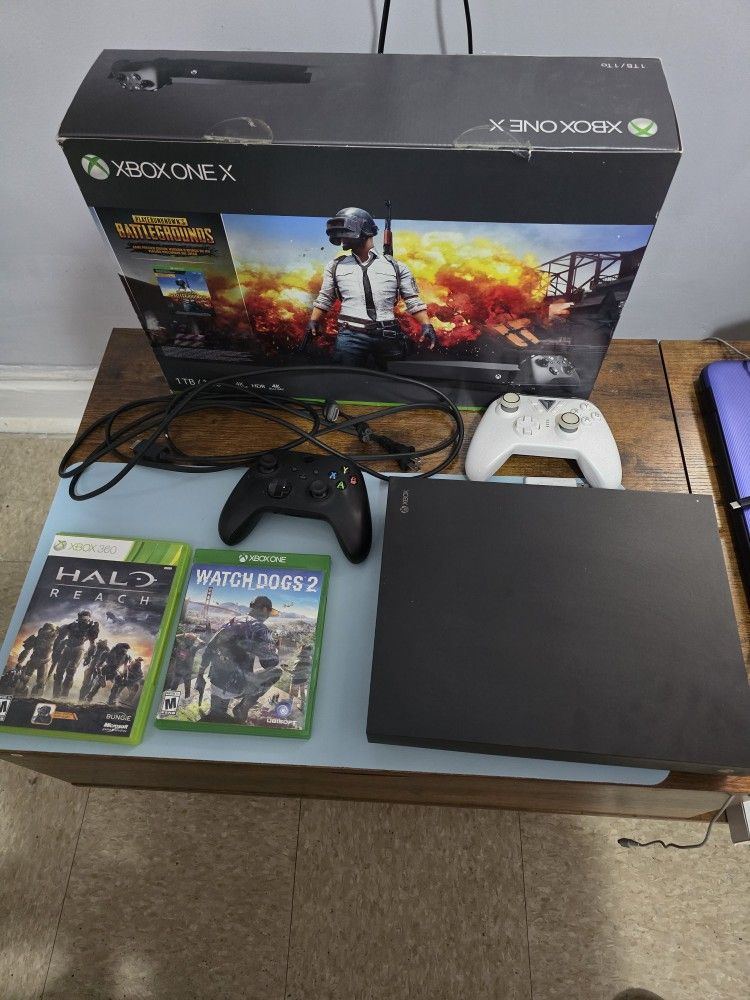 Xbox One X + Games + Box