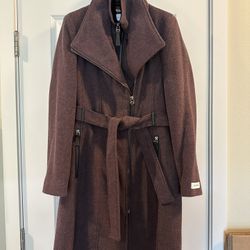 Women’s Calvin Klein Large Plum Noir Belted Wrap Coat *Worn Once*