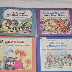 Lot of 8 Vintage FRAGGLE ROCK Hardcovers, Jim Henson’s Muppets Weekly Reader