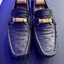 Gucci Mens Ostrich Loafers 