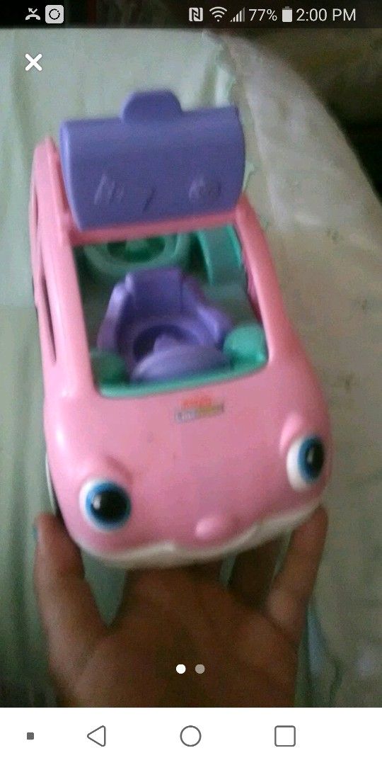 Fisher-Price little people pink car Laughs, Sings, and Honks