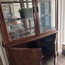 Two Piece China Cabinet Set